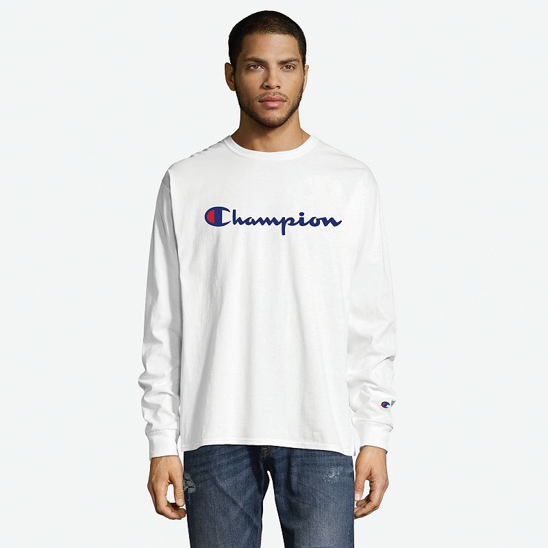 Bliv oppe Hals Usikker Champion Men's Classic Jersey Long-Sleeve Tee, Script Logo – pricestyle