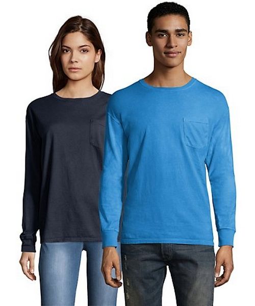 Hanes Red Label Men's Crewneck Dyed T-Shirt 6pk - Black/Gray/Blue L