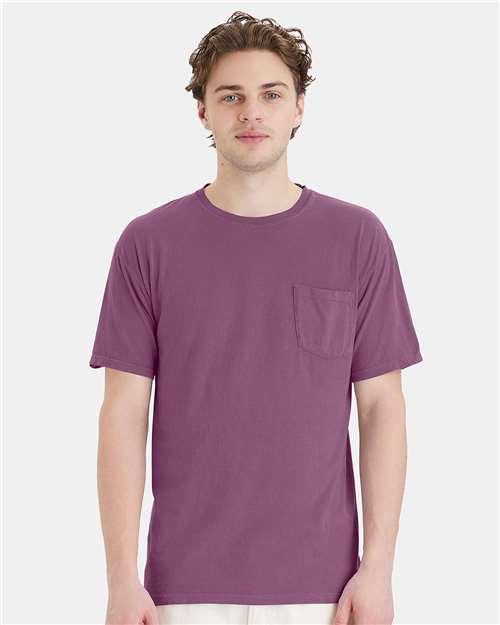 Dyed Pocket T-Shirt Unisex Garment - 6030 Brick
