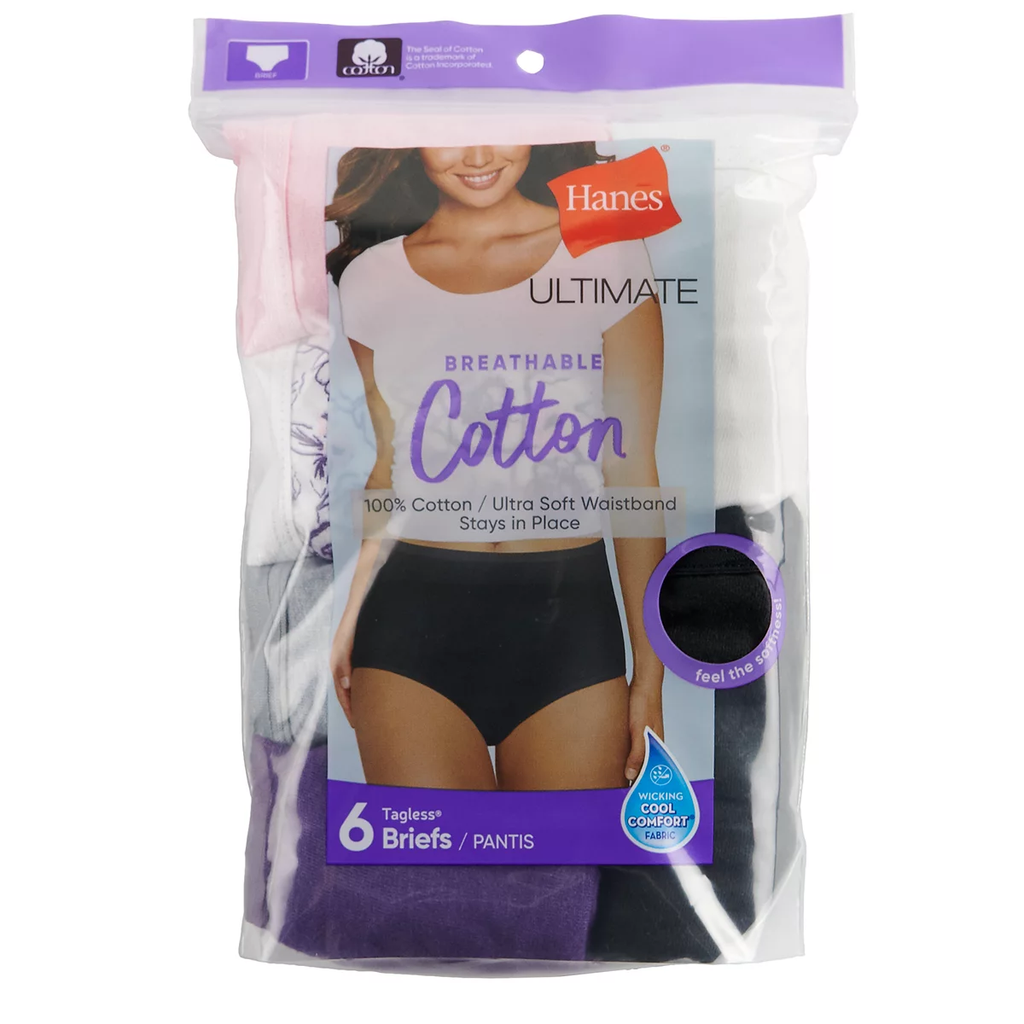 Hanes Womens Ultimate Breathable Cotton Brief 6-Pack, 7 