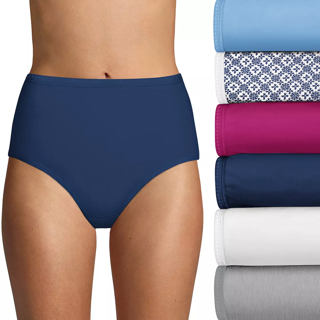 Hanes Women's Cotton Brief Underwear 6-Pack, Cool Comfort Technology