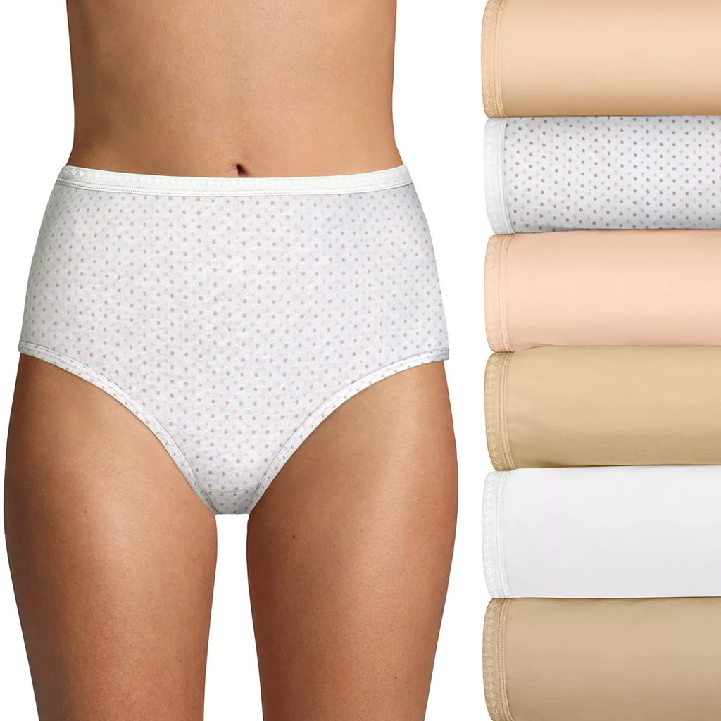  Hanes Womens Panties Pack, 100% Cotton Underwear,  Moisture-wicking Underwear, Ultra-soft And Breathable, Tagless Briefs  Underwear, 6 Pack