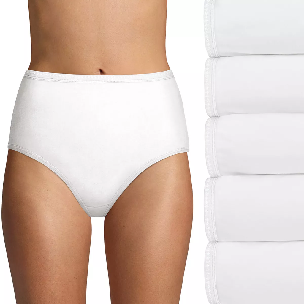 Hanes Womens Brief Panties, 6-Pack, 100% Cotton Briefs, Moisture-Wicking  Cotton Brief Underwear, 6-Pack