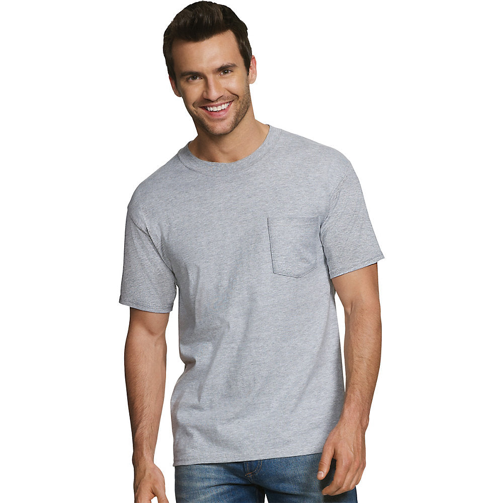 Hanes Men's Freshiq Comfortsoft Dyed Assorted Colors Pocket T-Shirt 2Xl 4-Pack, Style 2176X4