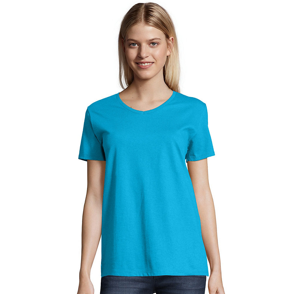 Hanes Relaxed Fit WoMen's Comfortsoft V-Neck T-Shirt, Style 5780