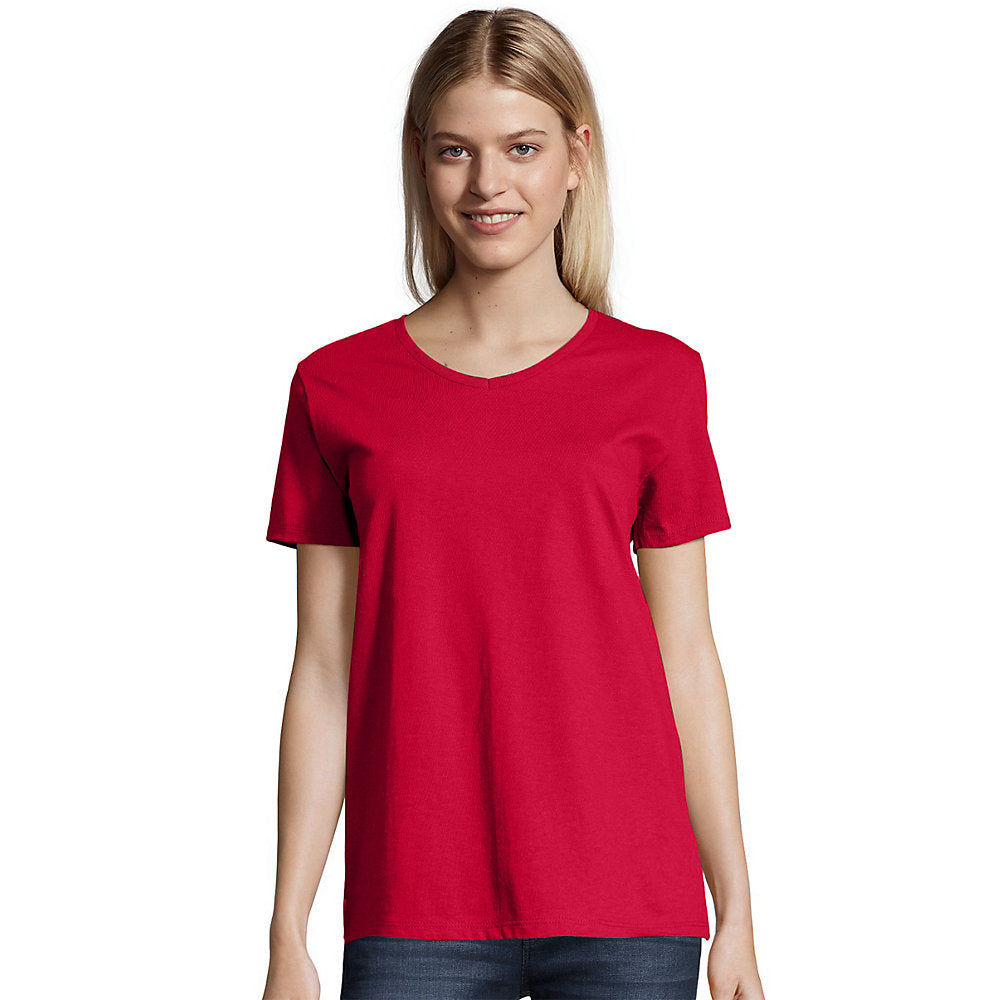 Hanes Relaxed Fit WoMen's Comfortsoft V-Neck T-Shirt, Style 5780