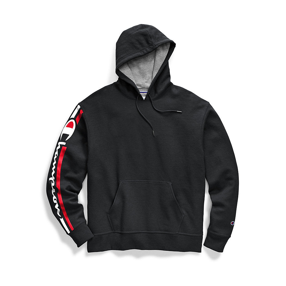 Champion Men's Powerblend® Fleece Pullover Hoodie, Vertical Logo,Style GF89H Y07975
