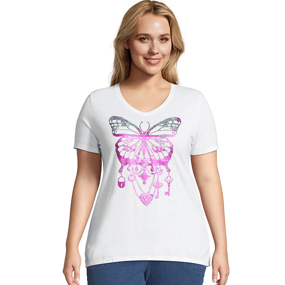 Just My Size Bedecked Butterfly Short Sleeve Graphic T-Shirt, Style GTJ181Y07188