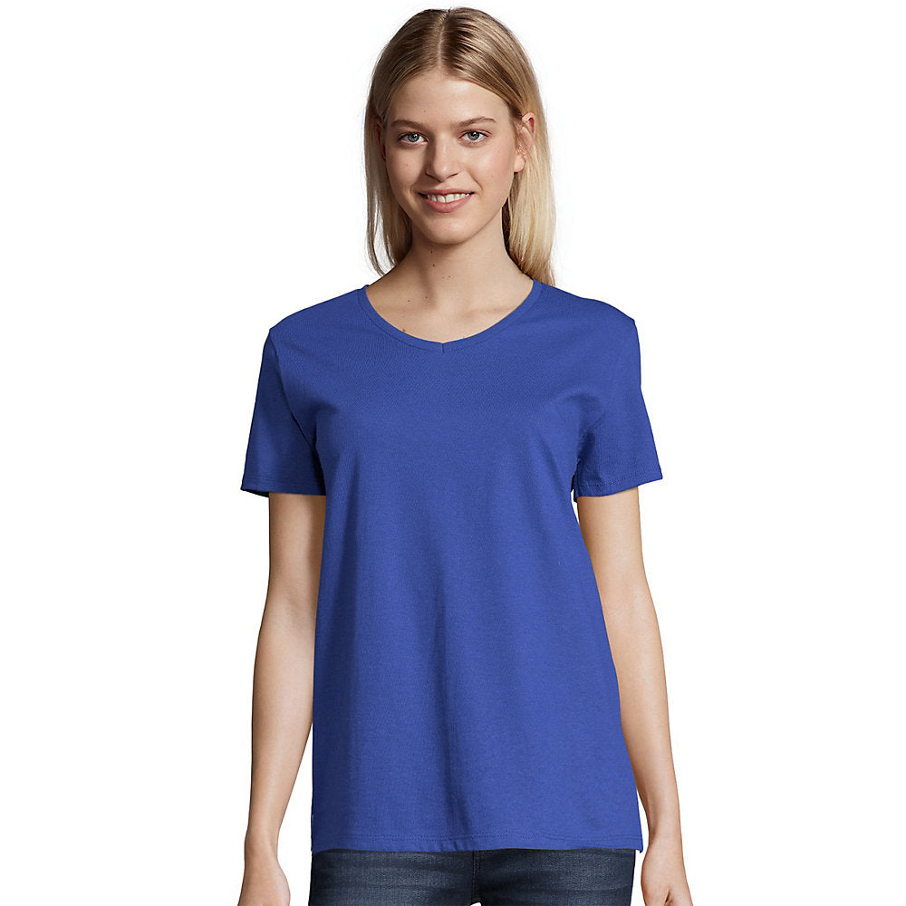 Hanes Women's ComfortSoft Short Sleeve V-Neck Tee 2-Pack - Soft Everyday Basic T-Shirts - View #8