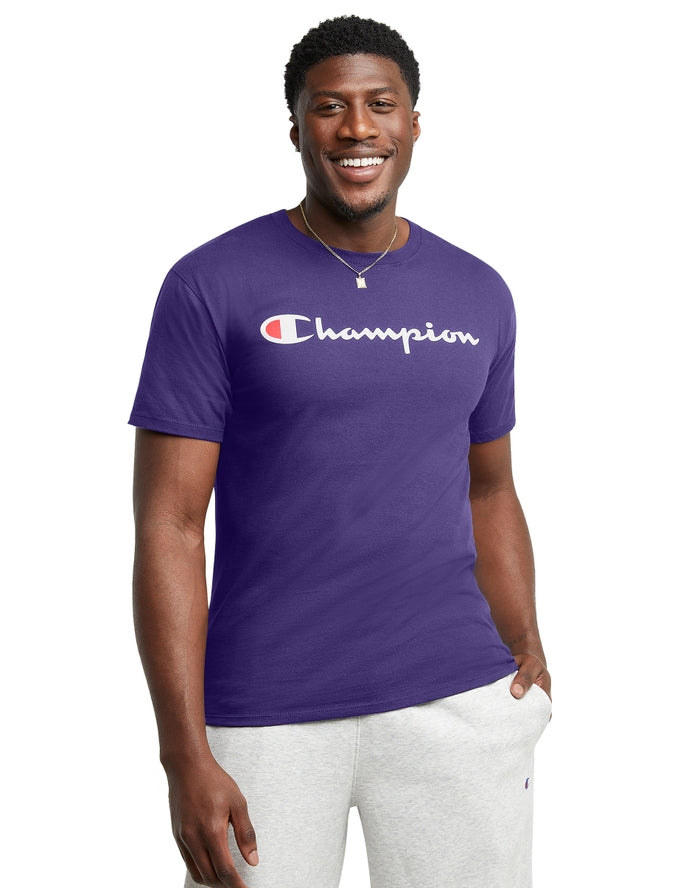 Champion Men's Graphic Jersey Tee, Script Logo,Style GT23H Y06794