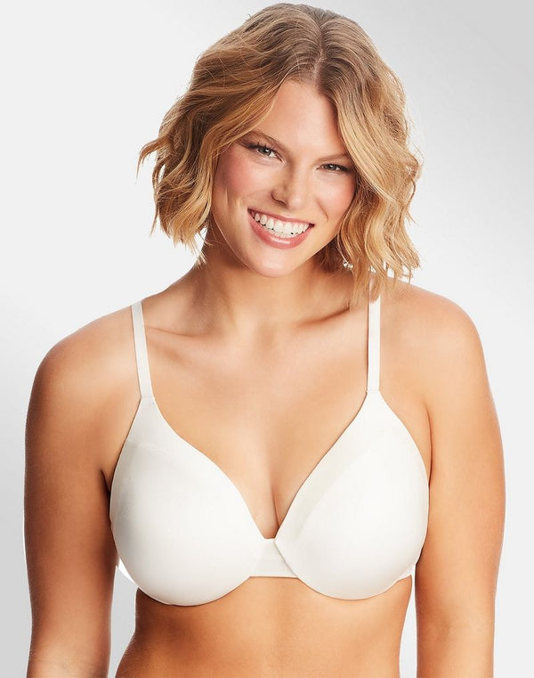 Maidenform Womens One Fab Fit Extra Coverage Lace T-Back Bra(07112)-White- 36DD at  Women's Clothing store