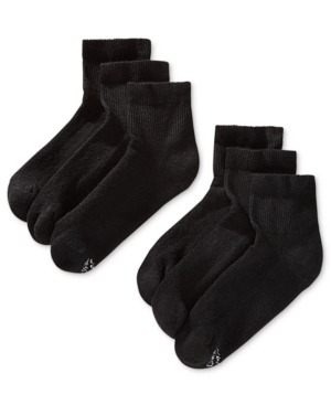 Black- Men's Hanes 6-pk. Ultimate X-Temp Ankle Socks -  UL16/6